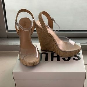 Lutieres Wedge Espadrilles -  Transparent/Natural